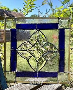 Stained Glass Window Geometrical Transom Beveled Suncatcher Panel