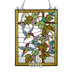 Stained Glass Window Hangings, Gorgerous Square Tiffany Glass Window Panel Sun