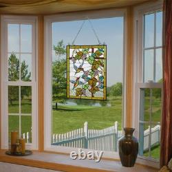 Stained Glass Window Hangings, Gorgerous Square Tiffany Glass Window Panel Sun