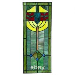 Stained Glass Window Pane In Hand Made Leaded Glass Art Deco Pattern
