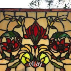Stained Glass Window Pane in Hand Made Leaded Glass with Floral Pattern Small