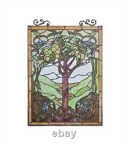 Stained Glass Window Panel 18 W x 25 T Tree of Life Art Glass ONE THIS PRICE