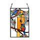 Stained Glass Window Panel 19 T x 12 W Handcrafted Birdhouse Art Glass