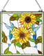 Stained Glass Window Panel, 20 X 20 In, Tiffany Style Hanging Transom