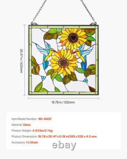 Stained Glass Window Panel, 20 X 20 In, Tiffany Style Hanging Transom Stained Glass Window Panel, 20 X 20 In, Tiffany Style Hanging Transom
