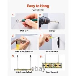 Stained Glass Window Panel 32 X 10 In Tiffany Style Hanging Transom Window Pan