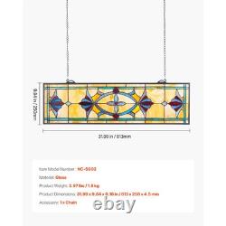 Stained Glass Window Panel 32 X 10 In Tiffany Style Hanging Transom Window Pan