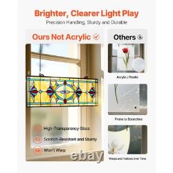 Stained Glass Window Panel 32 X 10 In Tiffany Style Hanging Transom Window Pan