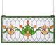 Stained Glass Window Panel, 32 x 17 in, Tiffany Style Hanging Transom Window Panel