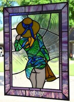 Stained Glass Window Panel A Windy Day 15 x 20
