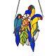 Stained Glass Window Panel BLUE TAIL Birds LAST ONE THIS PRICE Suncatcher