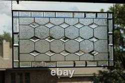 Stained Glass Window Panel, Beveled Diamonds, Handcraftde Craftsman Style