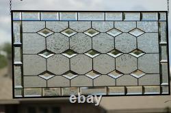 Stained Glass Window Panel, Beveled Diamonds, Handcraftde Craftsman Style