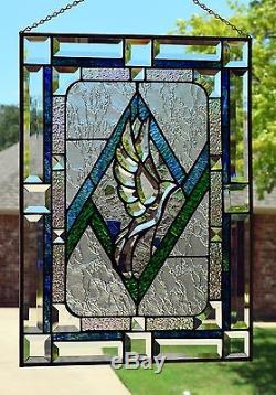 Stained Glass Window Panel Beveled Dove