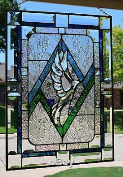 Stained Glass Window Panel Beveled Dove