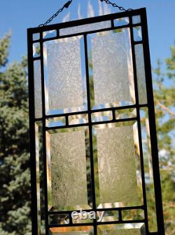 Stained Glass Window Panel Beveled Glass Transom or Sidelight clear