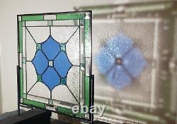 Stained Glass Window Panel Beveled- Hanging 17.5 X 17.5