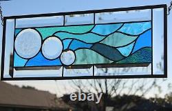 Stained Glass Window Panel Beveled ready 2 Hang 21 3/8' x 8 1/2