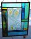 Stained Glass Window Panel Blossoms peach yellow beveled glass