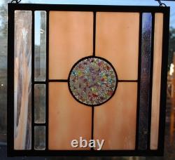 Stained Glass Window Panel Cathedral Historic Design Purple Bevel
