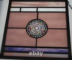 Stained Glass Window Panel Cathedral Historic Design Purple Bevel