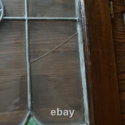 Stained Glass Window Panel Chicago Antique 38x20 Floral Design 3 Panels Total