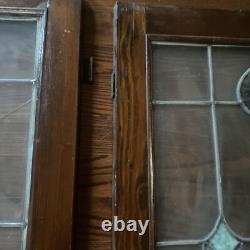 Stained Glass Window Panel Chicago Antique 38x20 Floral Design 3 Panels Total