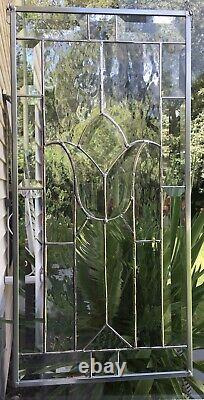 Stained Glass Window Panel, Clear And Bevels Glass Hanging Handmade