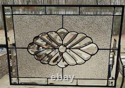 Stained Glass Window Panel, Clear with Bevel Cluster. Measure 15.5 x 21.5 in