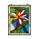 Stained Glass Window Panel Colorful Floral Tiffany Style 18 Wide X 25 Tall