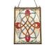 Stained Glass Window Panel Colorful Medallion 17.7 x 24.6 Suncatcher