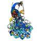 Stained Glass Window Panel Colorful Peacock Design Suncatcher ONE THIS PRICE