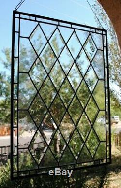 Stained Glass Window Panel Diamond Beveled Leaded custom sizes available