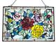 Stained Glass Window Panel Extremely Detailed Floral Suncatcher ONE THIS PRICE