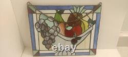 Stained Glass Window Panel Fruits 14x11 inch