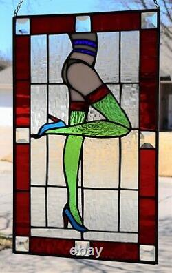 Stained Glass Window Panel Green Hose (21 x 13)