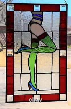 Stained Glass Window Panel Green Hose (21 x 13)