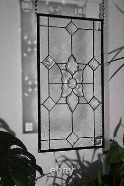 Stained Glass Window Panel-HMD- 26 3/4x14 5/8(6 Large Jeweles) Magnifique