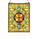 Stained Glass Window Panel Handcrafted Victorian Tiffany Style 18 W x 25 H