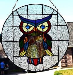 Stained Glass Window Panel Hoot Owl