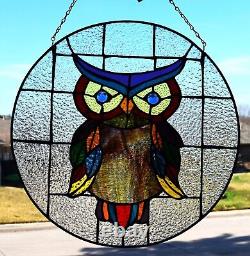 Stained Glass Window Panel Hoot Owl