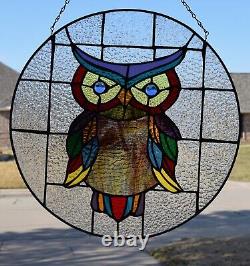 Stained Glass Window Panel Hoot Owl