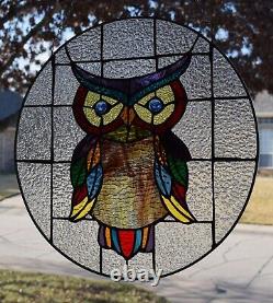 Stained Glass Window Panel Hoot Owl