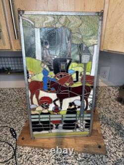 Stained Glass Window Panel Horse WINTER Central Park 1901 Maurice Pendergast