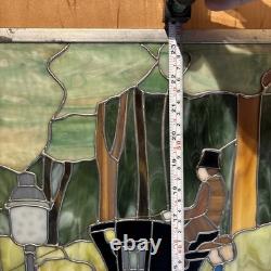 Stained Glass Window Panel Horse WINTER Central Park 1901 Maurice Pendergast