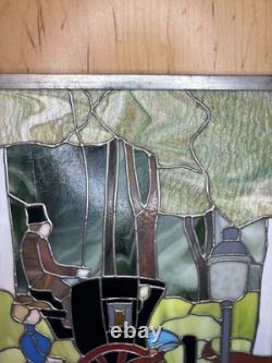 Stained Glass Window Panel Horse WINTER Central Park 1901 Maurice Pendergast