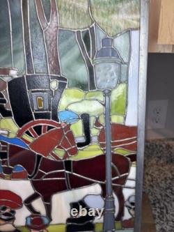 Stained Glass Window Panel Horse WINTER Central Park 1901 Maurice Pendergast