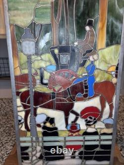 Stained Glass Window Panel Horse WINTER Central Park 1901 Maurice Pendergast