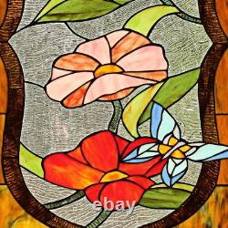 Stained Glass Window Panel Hummingbird Butterfly Tiffany Style ONE THIS PRICE