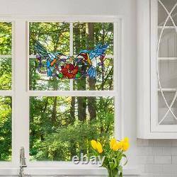 Stained Glass Window Panel Hummingbird Tiffany Style Sun Catcher Bird Decor